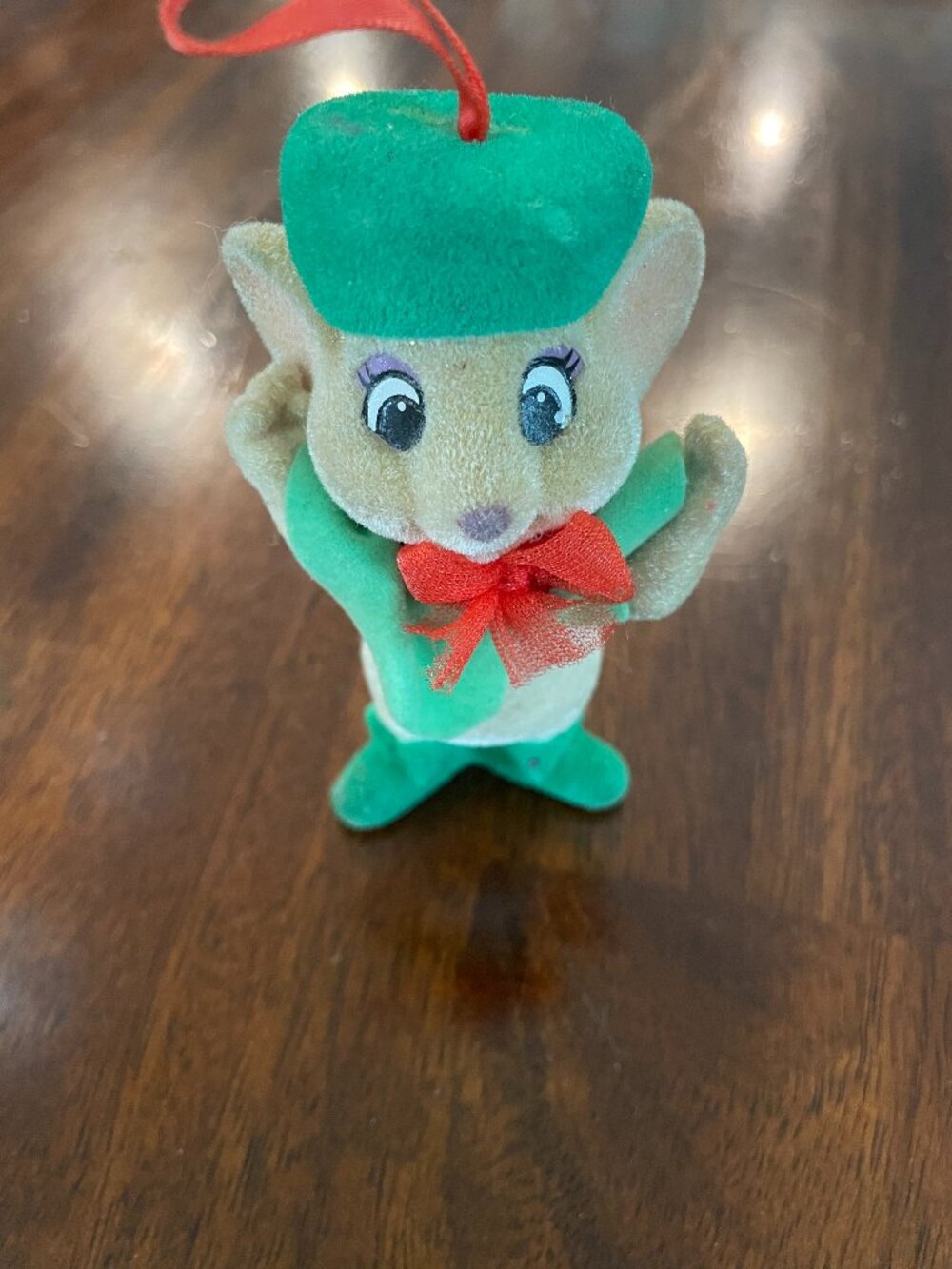 VTG 4" Felt Flocked Bianca The Rescuers Mouse Ornament Disney Movie!